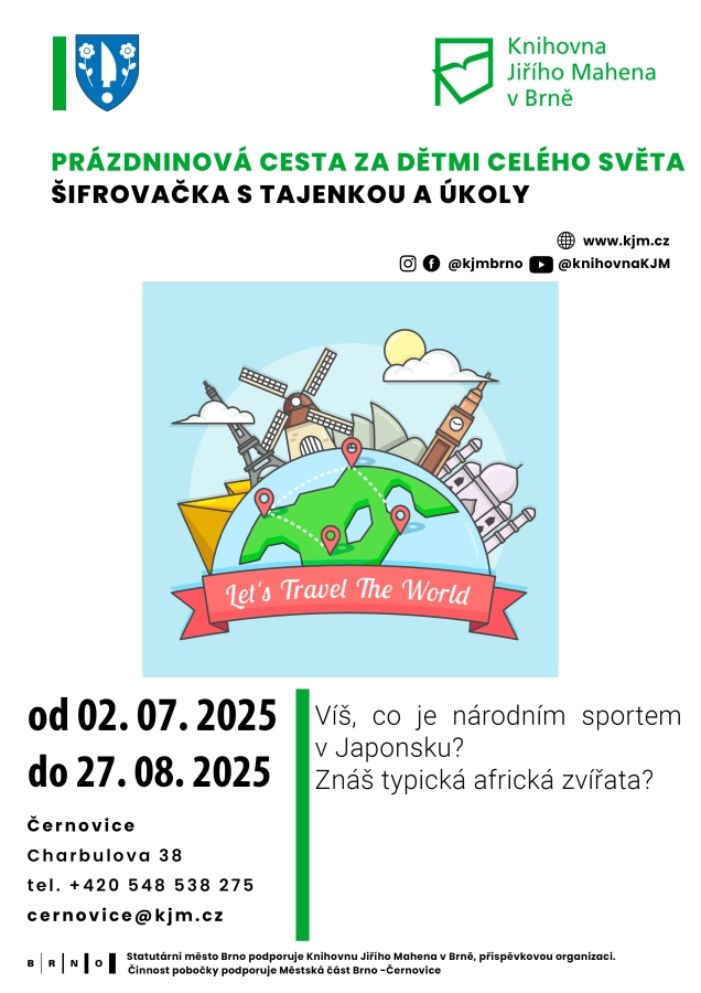 Akce KJM: Prázdninová cesta za dětmi celého světa – šifrovačka s tajenkou a úkoly