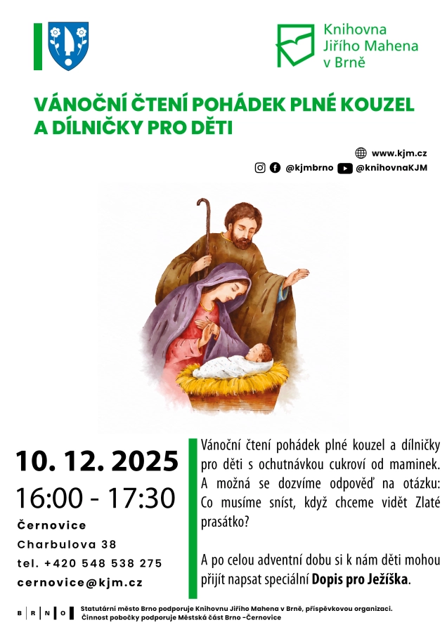 Akce KJM: Vánoční čtení pohádek a dílničky pro děti