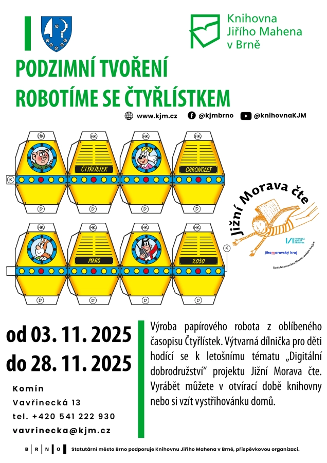Akce KJM: Podzimní tvoření – Robotíme se Čtyřlístkem