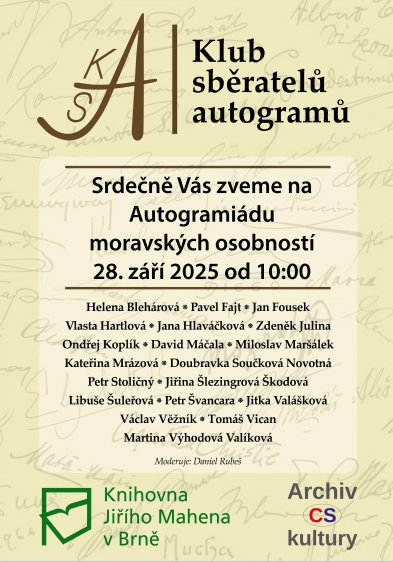 Akce KJM: Podzimní autogramiáda moravských osobností
