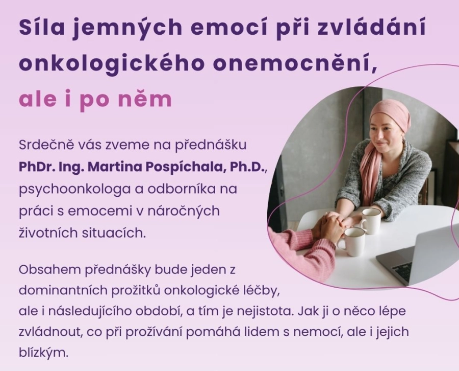 Akce KJM: Síla jemných emocí při zvládání onkologického onemocnění