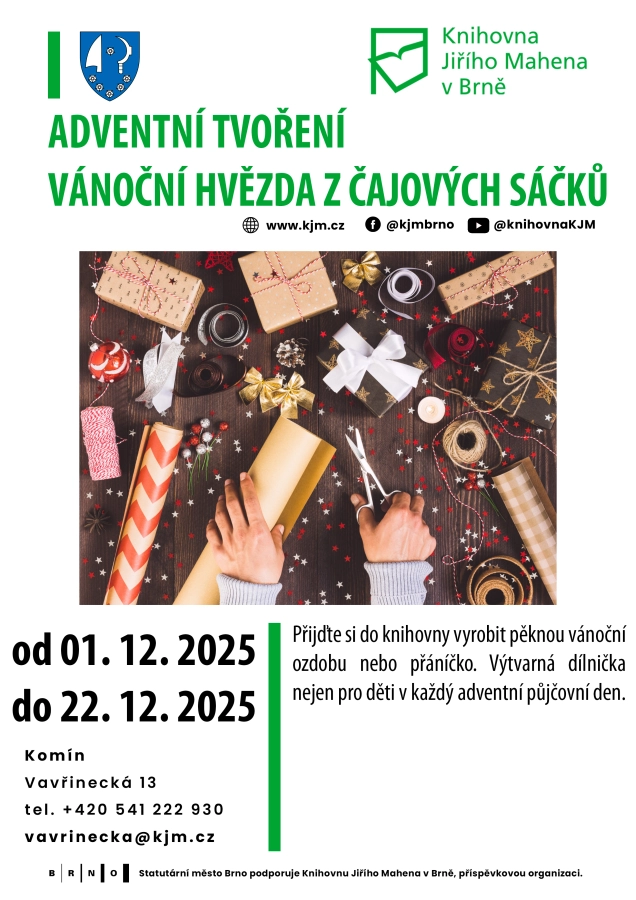 Akce KJM: Adventní tvoření – Vánoční hvězda z čajových sáčků
