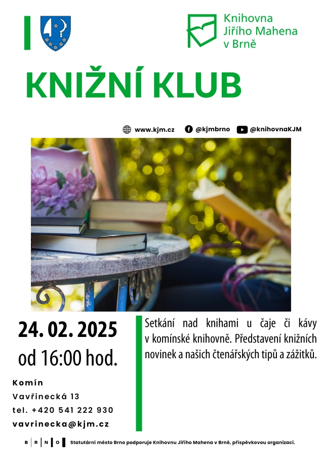 Akce KJM: Knižní klub v komínské knihovně