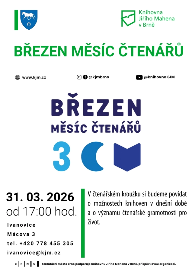 Akce KJM: Čtenářský kroužek: Březen – měsíc čtenářů