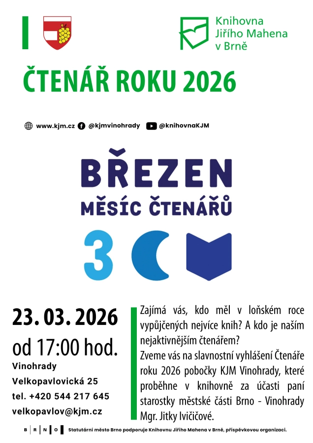 Akce KJM: Čtenář roku 2026