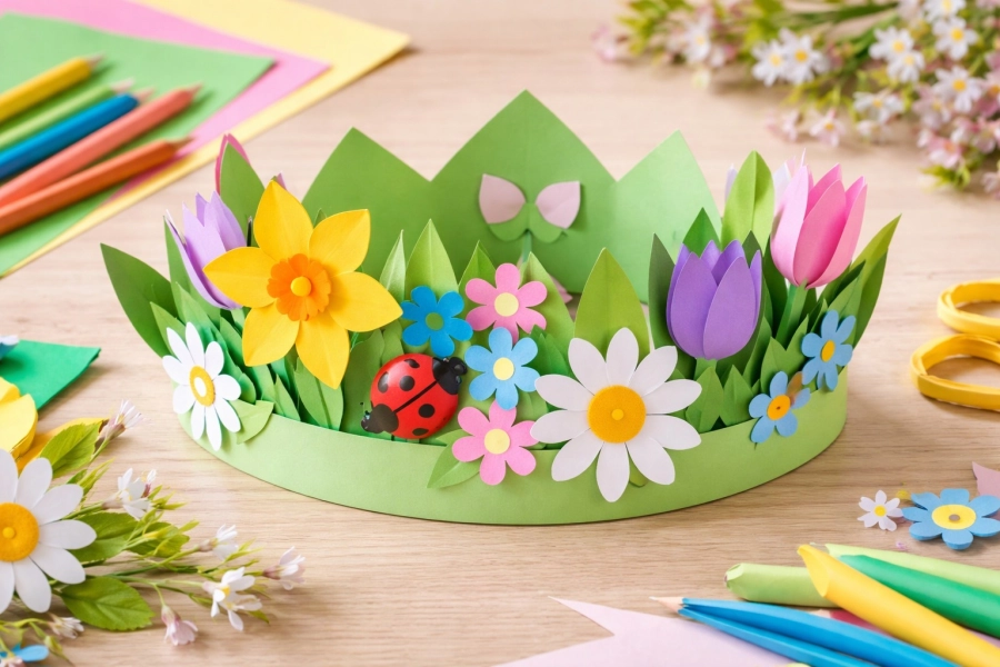 Akce KJM: Papírová jarní koruna
