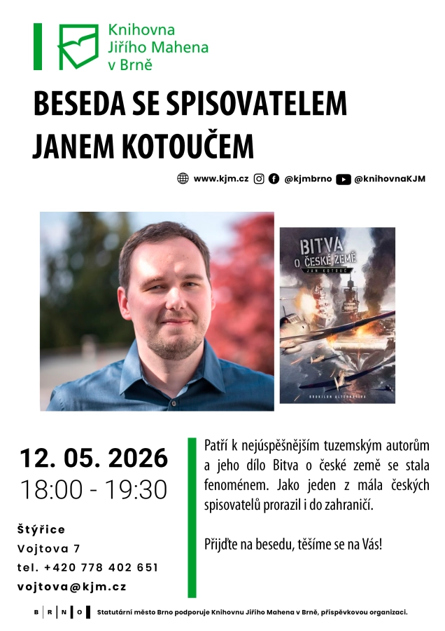 Akce KJM: Beseda se spisovatelem Janem Kotoučem