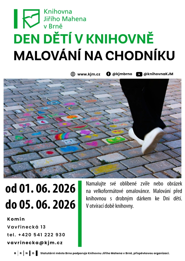 Akce KJM: Den dětí v knihovně – Malování na chodníku