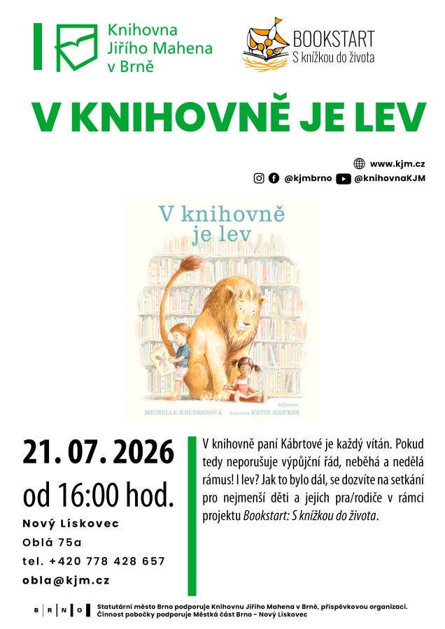 Akce KJM: Bookstart: V knihovně je lev
