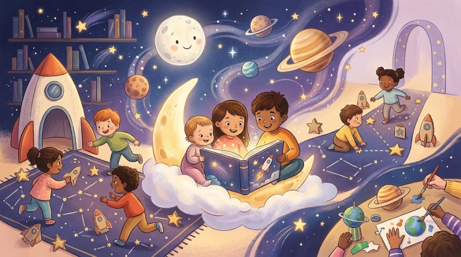 Akce KJM: Bookstart: S knížkou do vesmíru