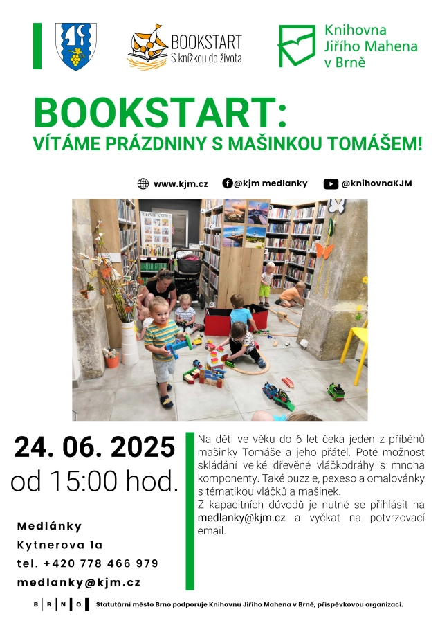 Akce KJM: Boookstart: Vítáme prázdniny s mašinkou Tomášem